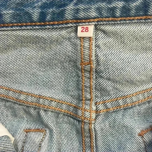 Levi’s + Free People Deconstructed Denim High Waisted Skirt sz 28 - Picture 7 of 8